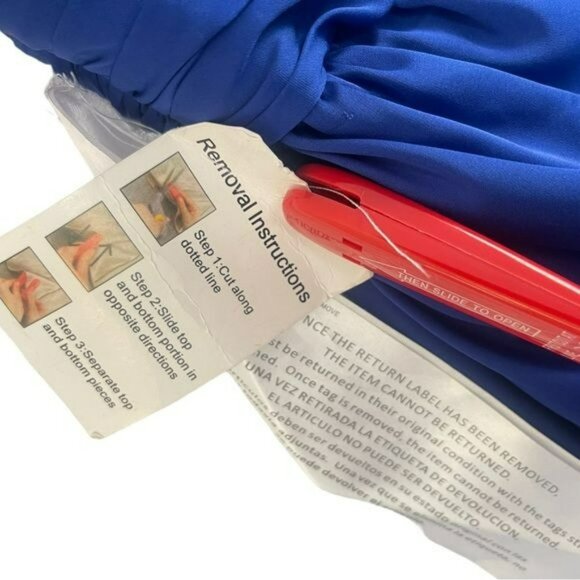 Ileena Mac Duggal One Shoulder Long Sleeve Sapphire Blue Maxi Dress Formal Gown - Picture 8 of 9